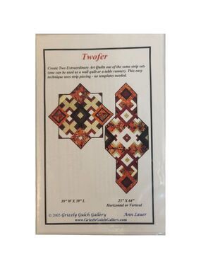 Twofer Quilt Pattern By Grizzly Gulch Gallery Create Two Unique Quilt Designs